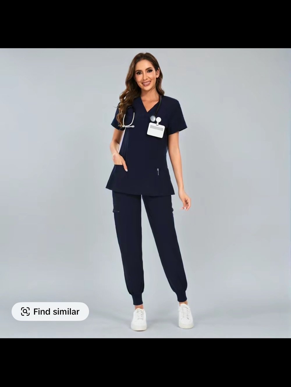 Women's Navy Jogger Scrub Pants - Classic Medical Track Pants